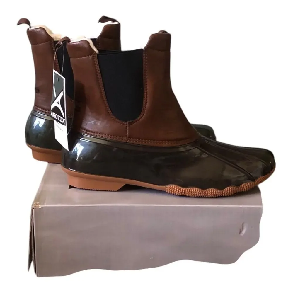 Arctix McKenzie Waterproof Duck Boots Brown Black Pull On Winter Rain Boots 11